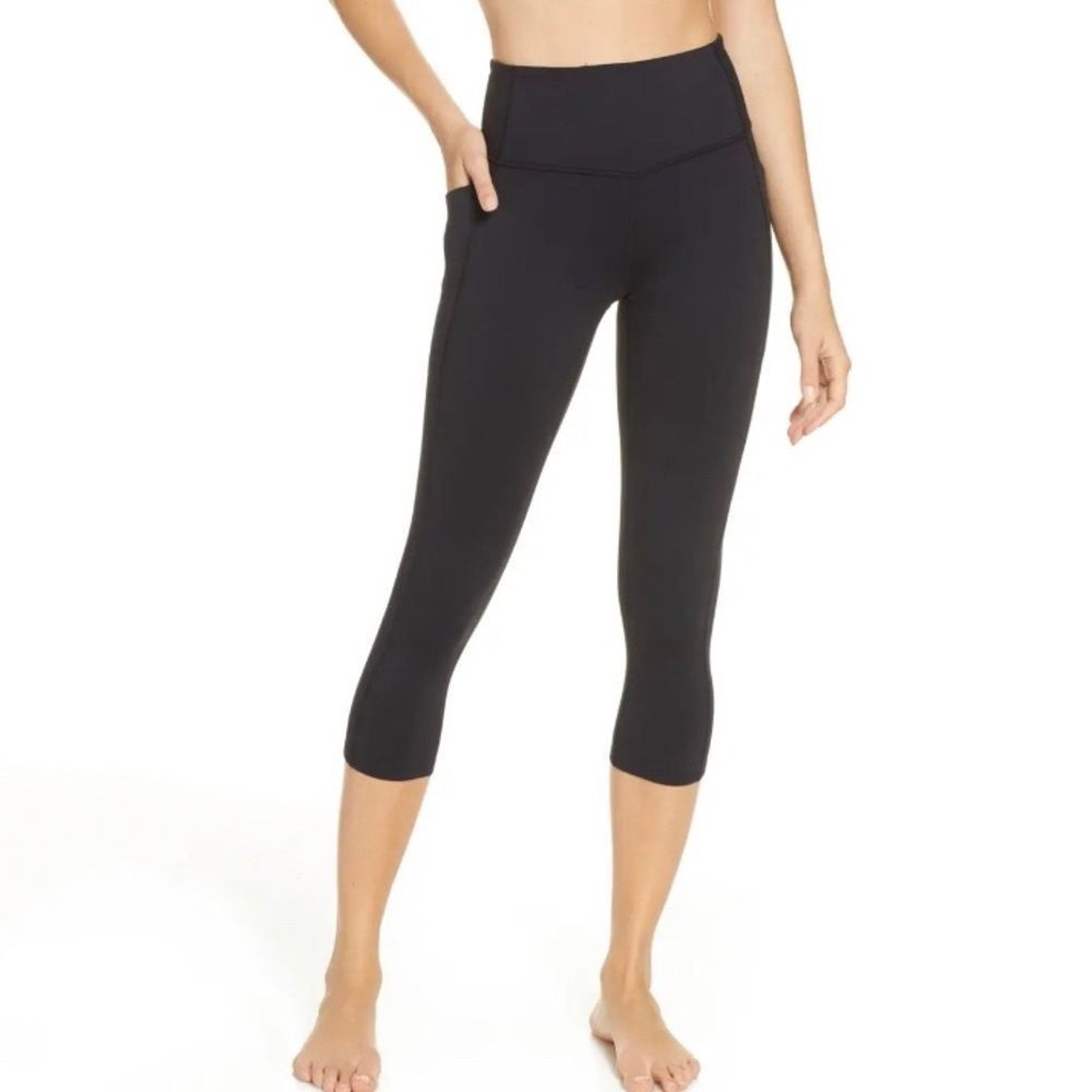 Zella Black High-Waist Cropped Leggings